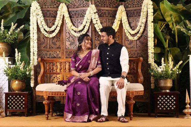 Akanksha and Kushal together in traditional Indian outfits