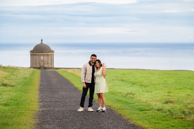 Akanksha and Kushal smiling together after their proposal
